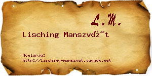 Lisching Manszvét névjegykártya